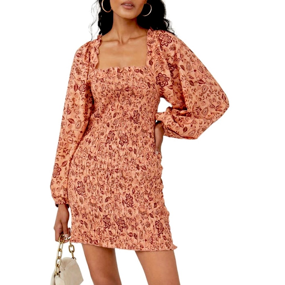 XS Free People Smocked Mini Dress